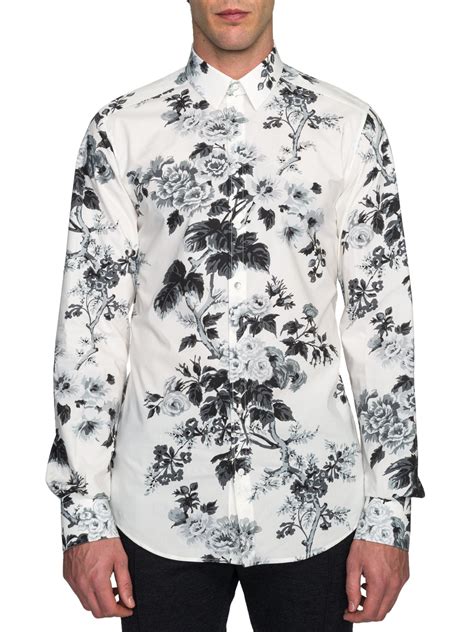 dolce gabbana flower shirt|dolce & gabbana shirt men's.